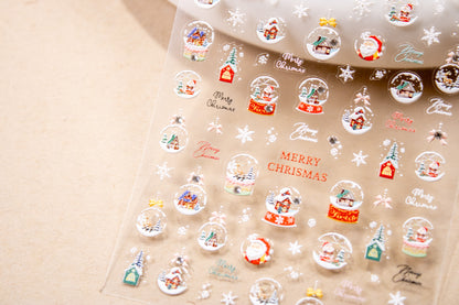 Snow Globe Christmas Nail Sticker