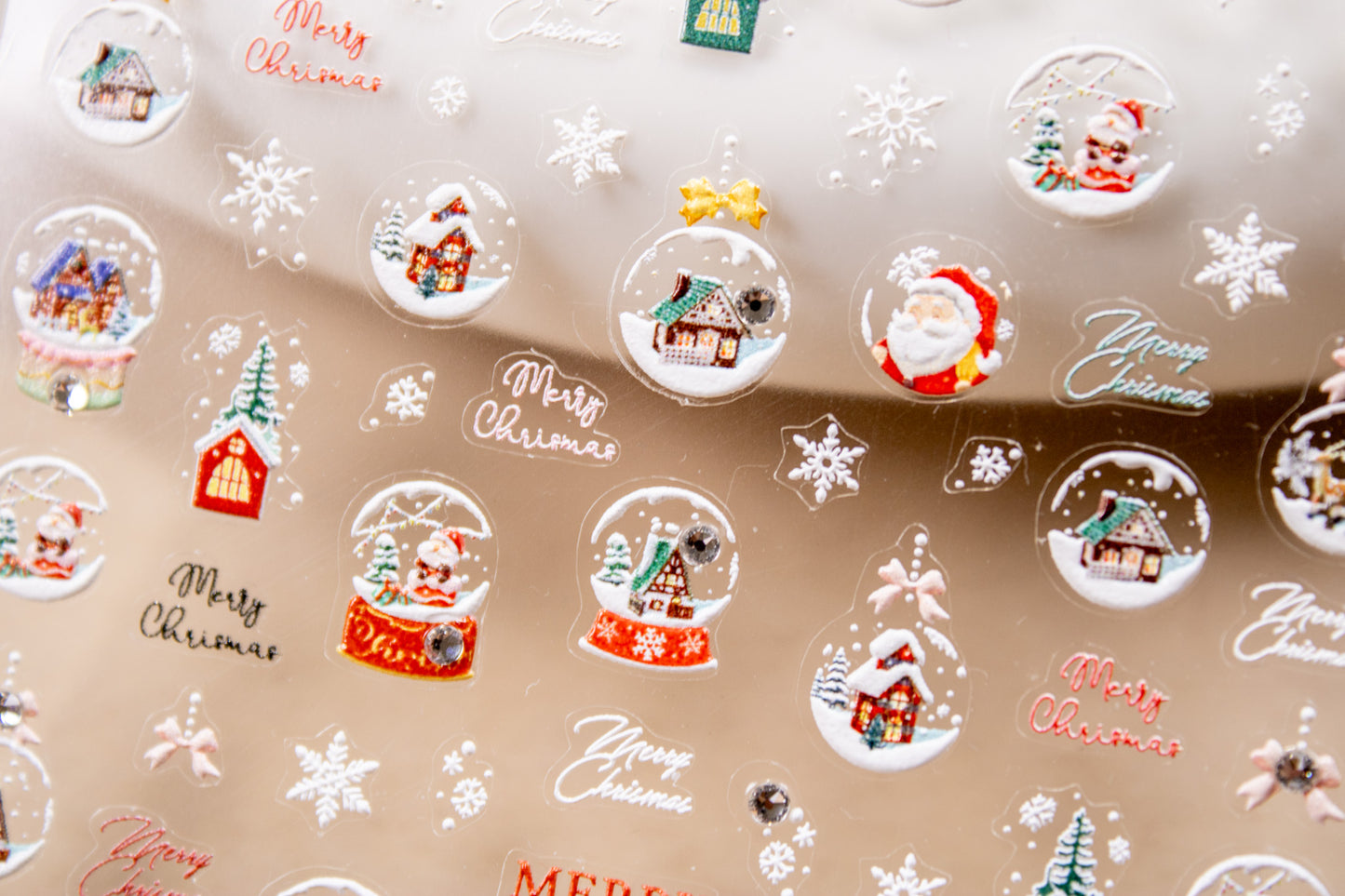 Snow Globe Christmas Nail Sticker