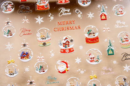 Snow Globe Christmas Nail Sticker