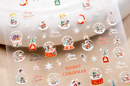 Snow Globe Christmas Nail Sticker