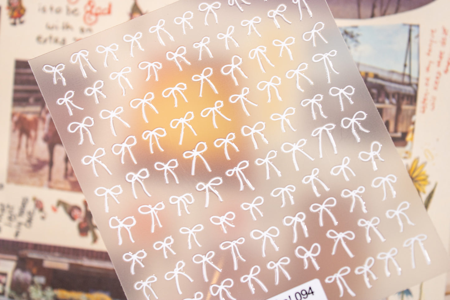 4 Color Ribbon Nail Sticker