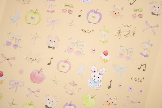 Musical Animal Nail Sticker