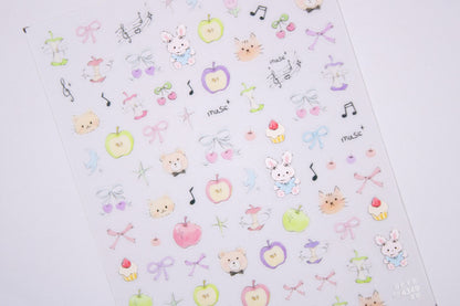 Musical Animal Nail Sticker