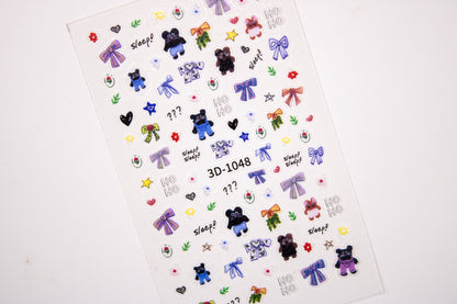 Sleepy Kitty Nail Sticker