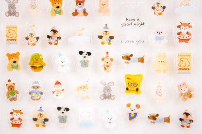 Animal Friends nail sticker sheet with cute animal designs for kawaii DIY manicure.
