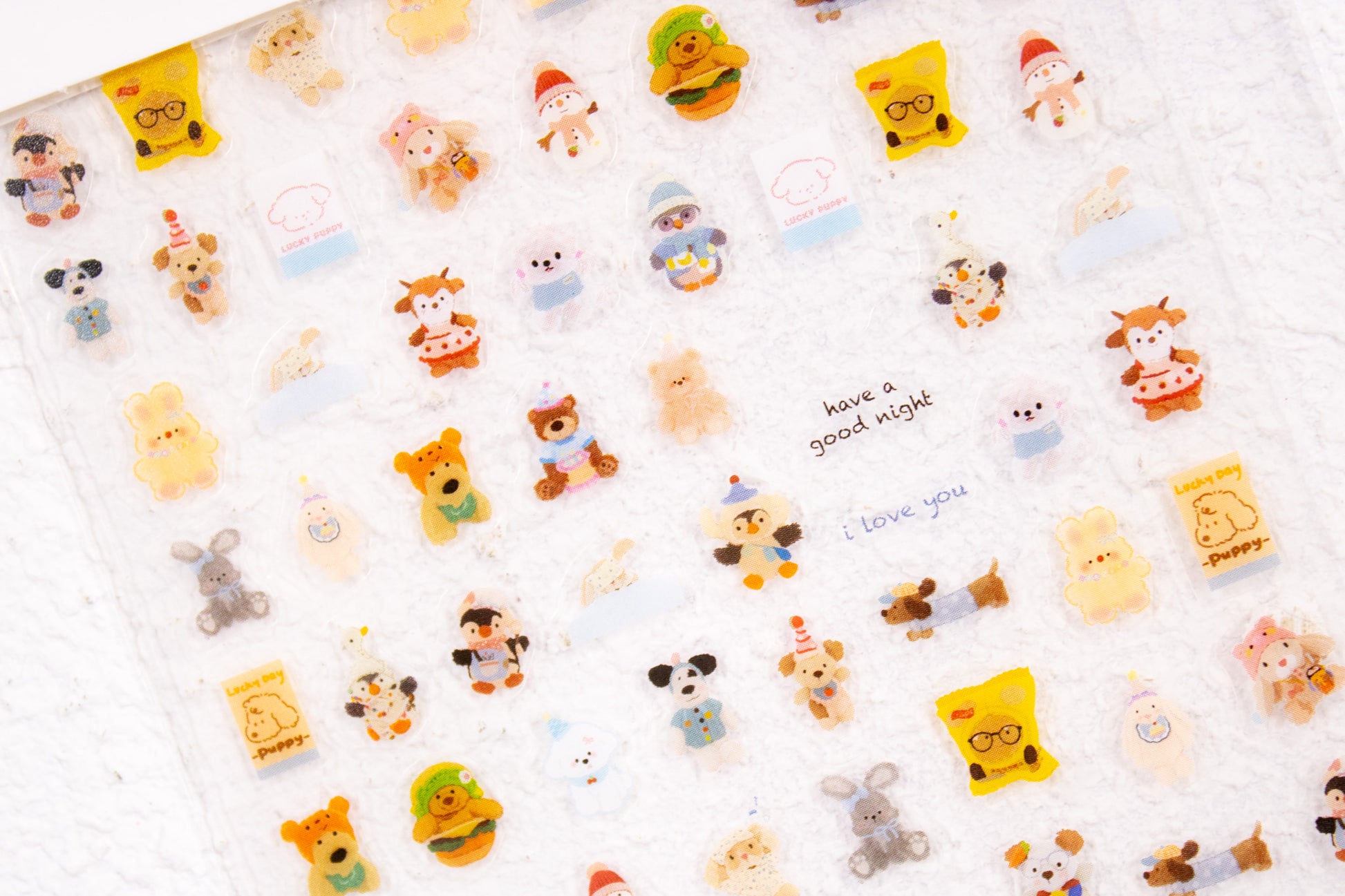 Cute animal nail stickers including puppies, bunnies, bears, and foxes for DIY nail art.
