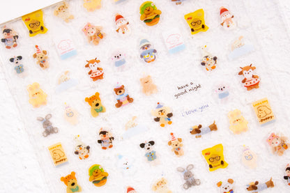 Cute animal nail stickers including puppies, bunnies, bears, and foxes for DIY nail art.